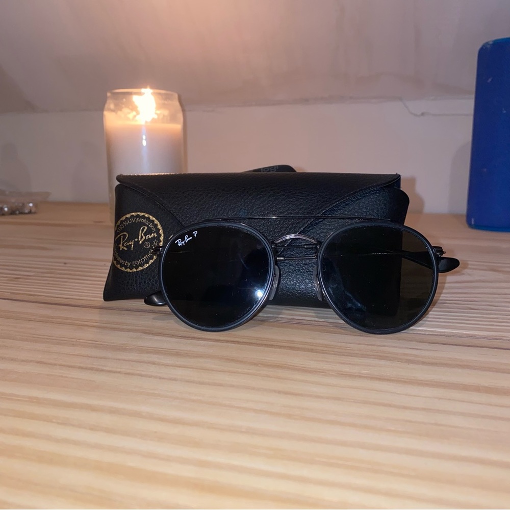Black Round Double Bridge Ray Bans